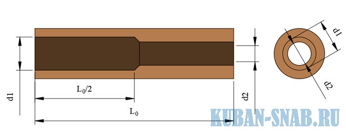 Расточная переходная муфта для соединения стержней разного диаметра